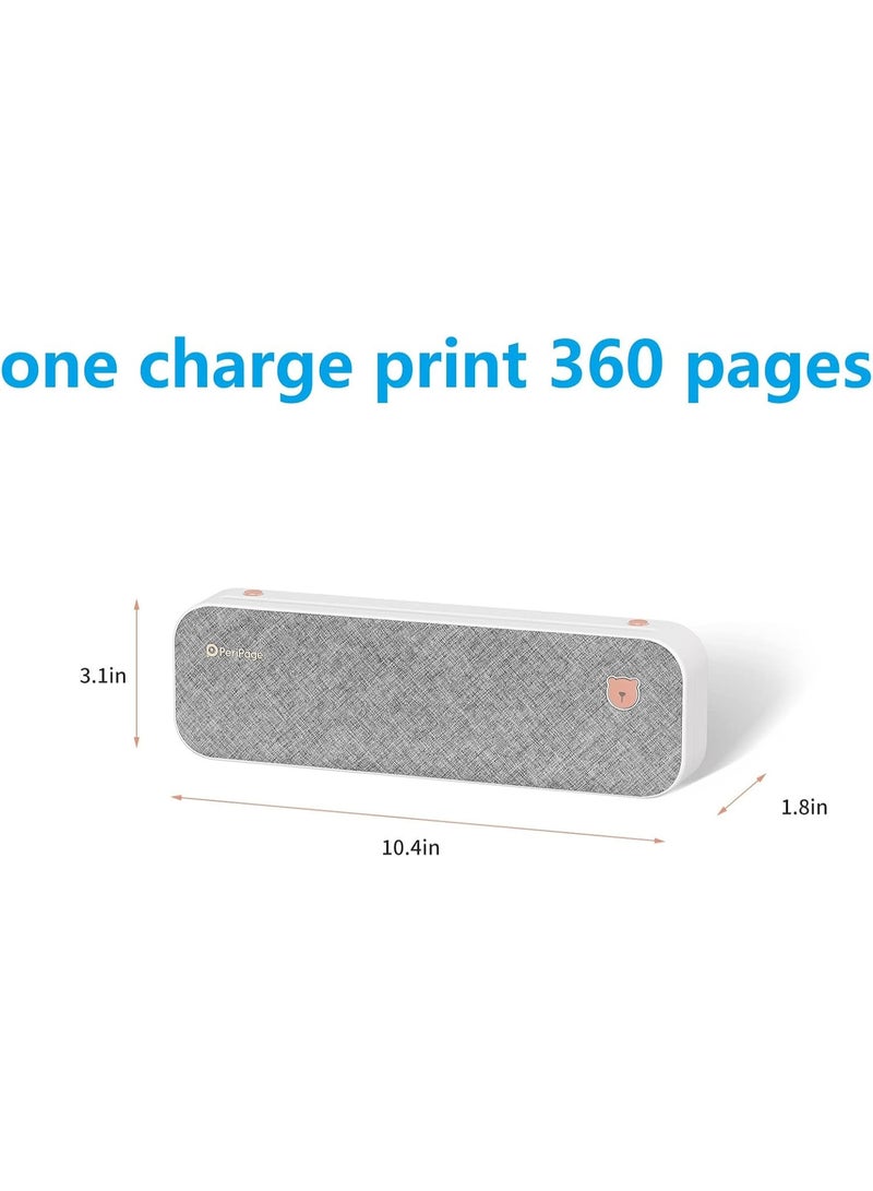 PeriPage A40 Thermal A4 Transfer Portable Printer, Supports US Letter & Legal Length, Wireless Bluetooth Mobile Travel Printer, Compatible with Android and iOS, Prints Documents, Web Pages, Photos, Grey - Image 4