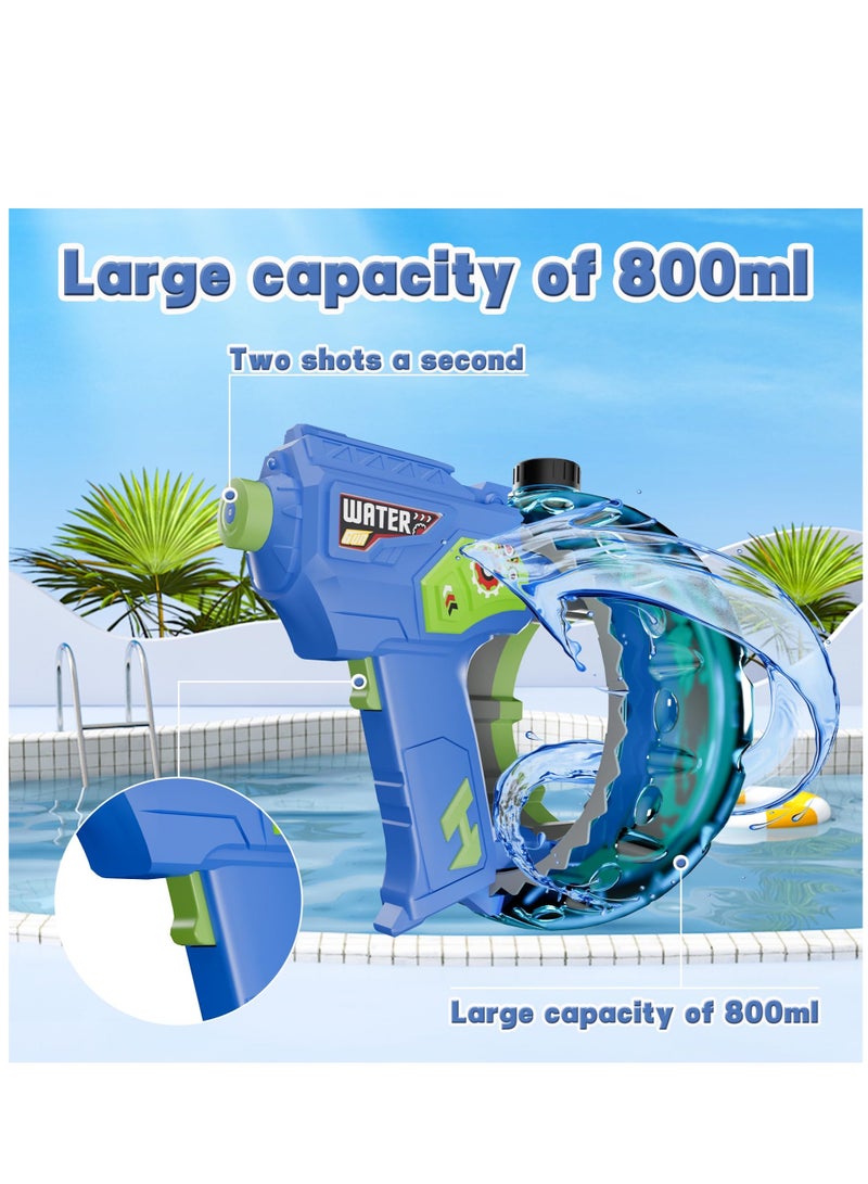 Excefore Electric Water Guns for Adult Kid, 32+ FT Range Powerful Classic Water Squirt, Strongest Full Auto WaterPistol High Capacity 800+ Water Blaster, Summer Outdoor Swimming Pool Water Toy, Blue - Image 3