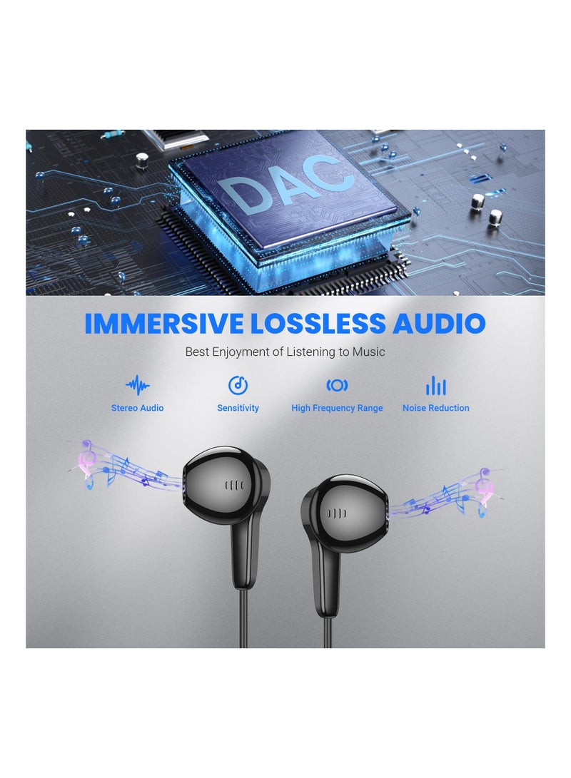 Zikra USB C Headphones for Samsung S22+ Ultra S23, Type C Wired Earbuds with Microphone, HiFi Stereo Sound, Volume Control, Magnetic In-Ear Design, Compatible with Android Phones. - Image 2