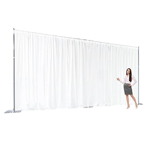 Urby Two Layers Backdrop Made with One Piece Chiffon Tulle Polyester for Professional Extra Wide Blackout Curtains White 20 x 10 ft - Image 1