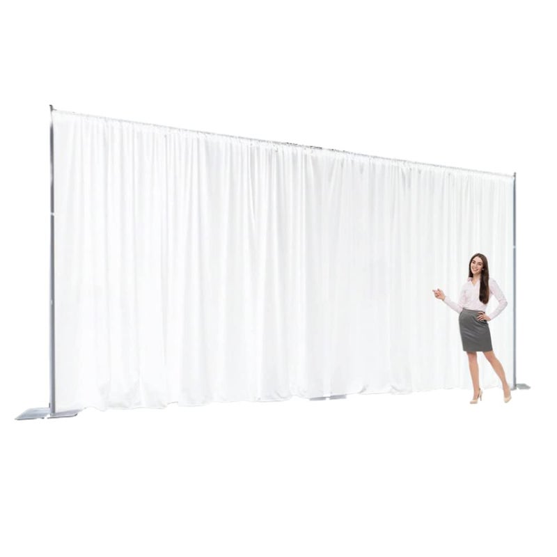 Urby Two Layers Backdrop Made with One Piece Chiffon Tulle Polyester for Professional Extra Wide Blackout Curtains White 20 x 10 ft - Image 2