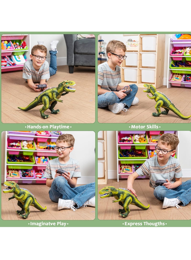 DURKU Remote Control Dinosaur Toys with Lights and Sound, Walking and Roaring Realistic T-Rex Dinosaur Toys, Interactive Dinosaur Toy for Toddlers, Boys & Girls - Image 3