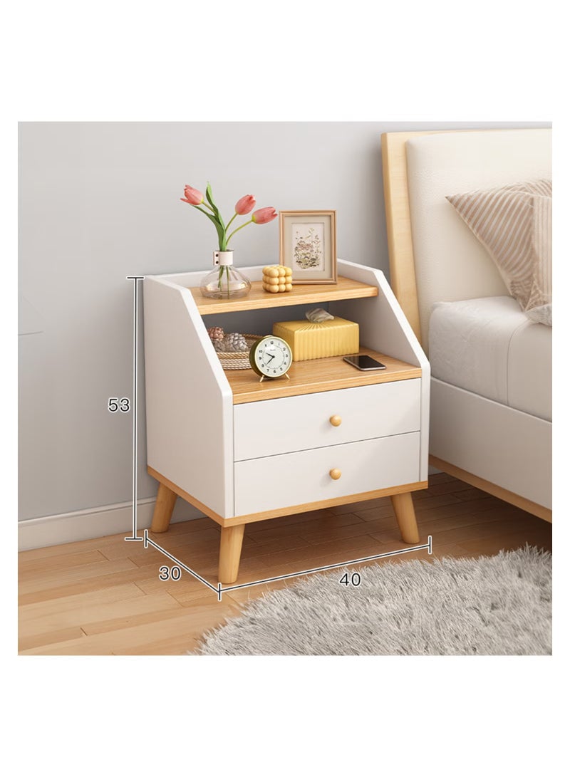 Beauenty Bed End Table for Bedroom Partitioned Storage with Drawers Side End Bedside Table Small Side Cabinet with Compartments - Image 3