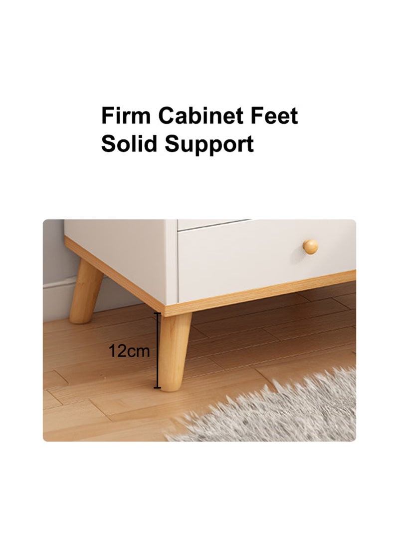 Beauenty Bed End Table for Bedroom Partitioned Storage with Drawers Side End Bedside Table Small Side Cabinet with Compartments - Image 5