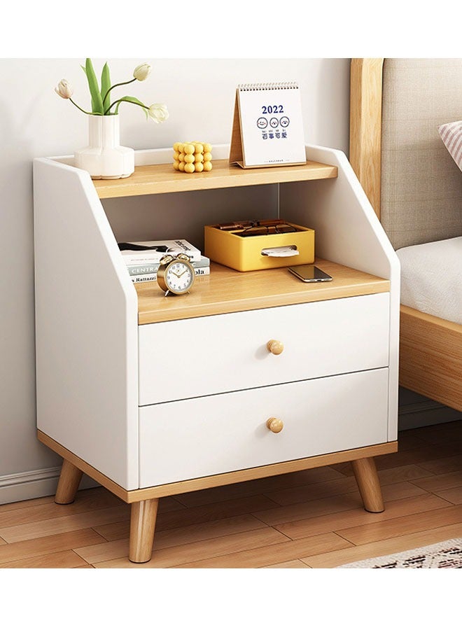 Beauenty Bed End Table for Bedroom Partitioned Storage with Drawers Side End Bedside Table Small Side Cabinet with Compartments - Image 1
