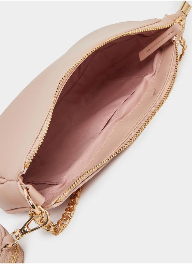 Styli Styli Crossbody Bag with Adjustable Strap and Chain Detail  - Image 4