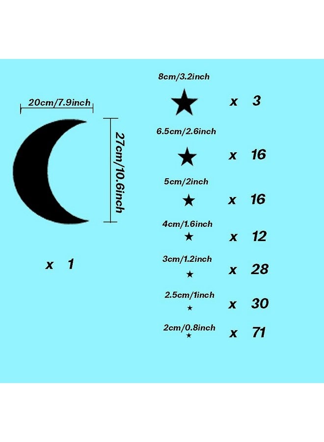thovorrnl Moon and Stars Wall Decal Vinyl Sticker, Removable Children Kids Art DIY Sticker Mural for Boy Girls Baby Room Decoration Good Night Nursery Wall Decor Home House Bedroom Design (Black) - Image 4
