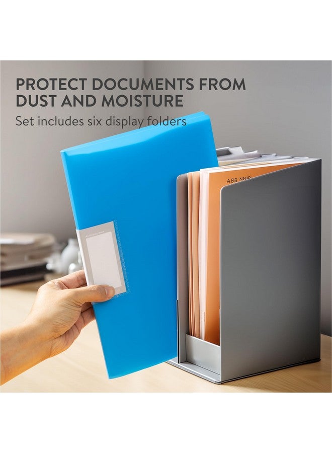 H&S 6 Display Folders A4 30 Pockets Display Book Presentation Project Folder Assorted Colours Blue Black Green Orange A4 Display Portfolio Pocket Folder Portfolio Organizer A4 Display Folder - Image 2