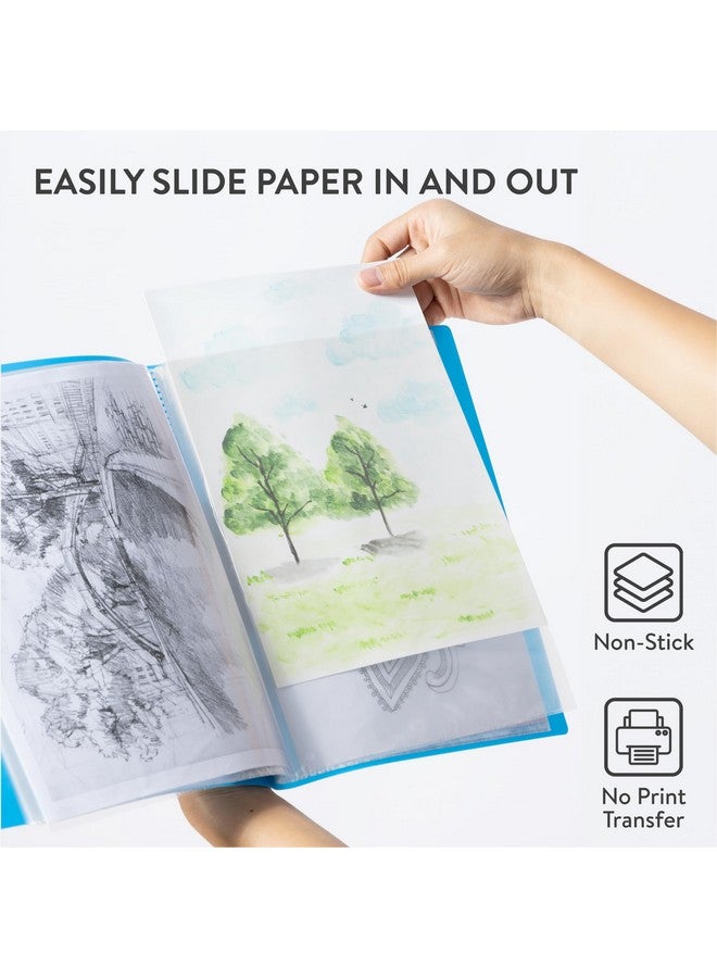 H&S 6 Display Folders A4 30 Pockets Display Book Presentation Project Folder Assorted Colours Blue Black Green Orange A4 Display Portfolio Pocket Folder Portfolio Organizer A4 Display Folder - Image 3