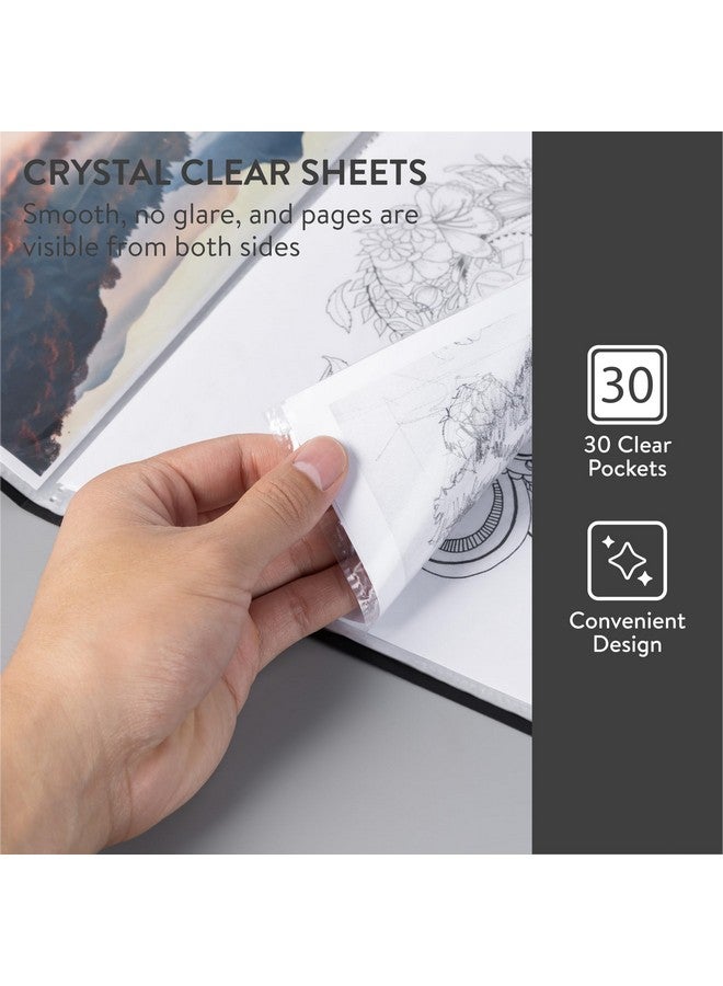 H&S 6 Display Folders A4 30 Pockets Display Book Presentation Project Folder Assorted Colours Blue Black Green Orange A4 Display Portfolio Pocket Folder Portfolio Organizer A4 Display Folder - Image 4