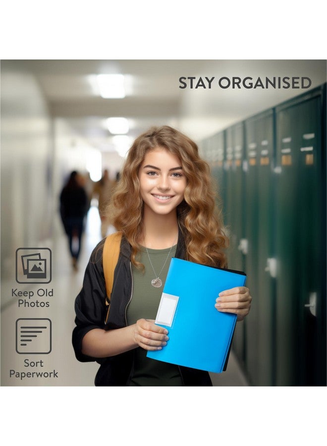 H&S 6 Display Folders A4 30 Pockets Display Book Presentation Project Folder Assorted Colours Blue Black Green Orange A4 Display Portfolio Pocket Folder Portfolio Organizer A4 Display Folder - Image 5