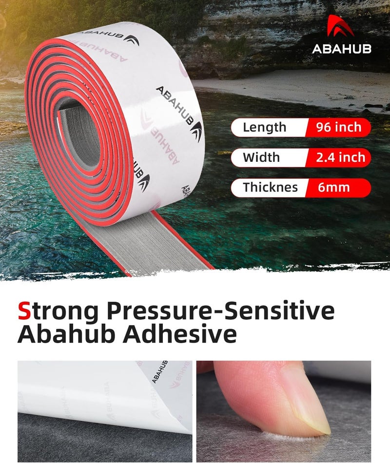 Abahub أرضية قارب ذاتية اللصق من Abahub | أرضية قارب بحرية من رغوة EVA، لوح خشب تيك صناعي قابل للقص، غير قابل للانزلاق ومريح للقوارب ذات المحركات والقوارب العائمة وقوارب جون وعربات التخييم - Image 3