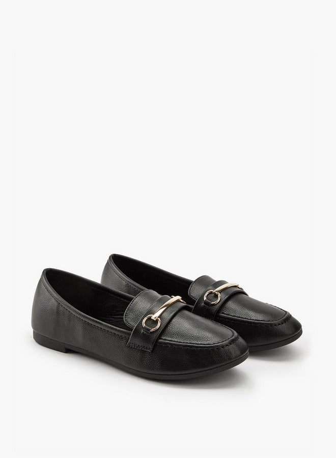 Flora Bella By Shoexpress Metallic Accent Slip-On Loafers - Image 2