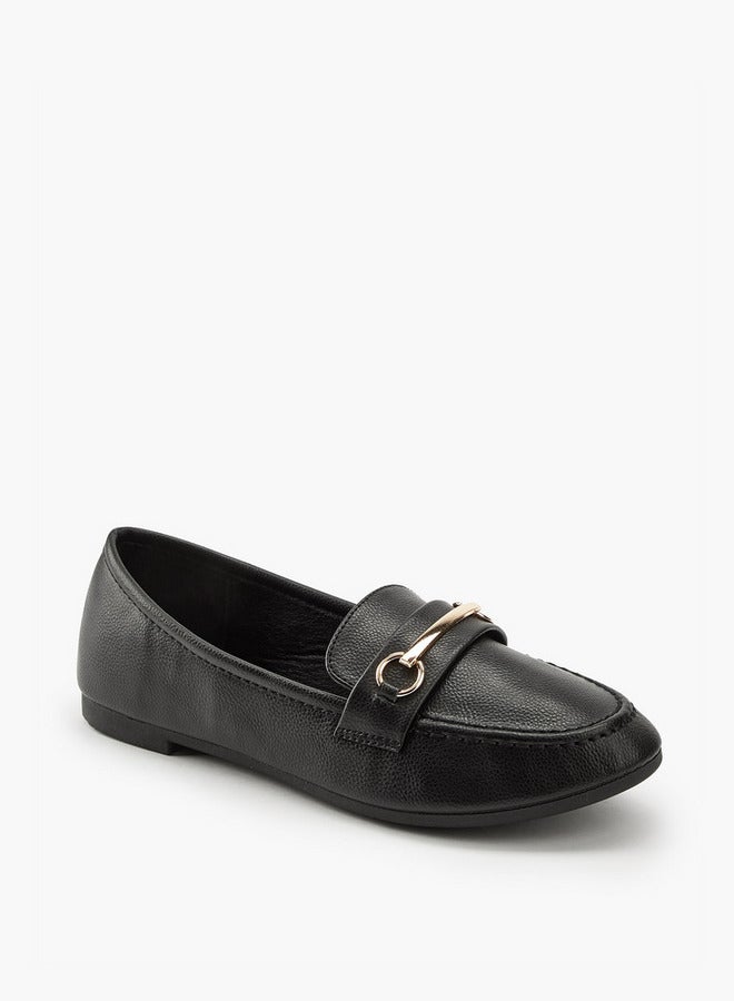 Flora Bella By Shoexpress Metallic Accent Slip-On Loafers - Image 3