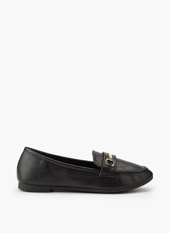 Flora Bella By Shoexpress Metallic Accent Slip-On Loafers - Image 1
