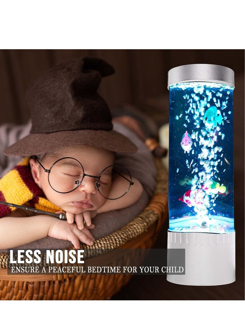 Bubble Fish Lava Lamp | Desktop Sensory LED Bubble Lamp | Color Changing Aquarium lamp | Artificial Fish Tank with Moving Fish, Sea Horse, Jellyfish | Gift for Kids, Adults, ADHD & Autism - Image 3