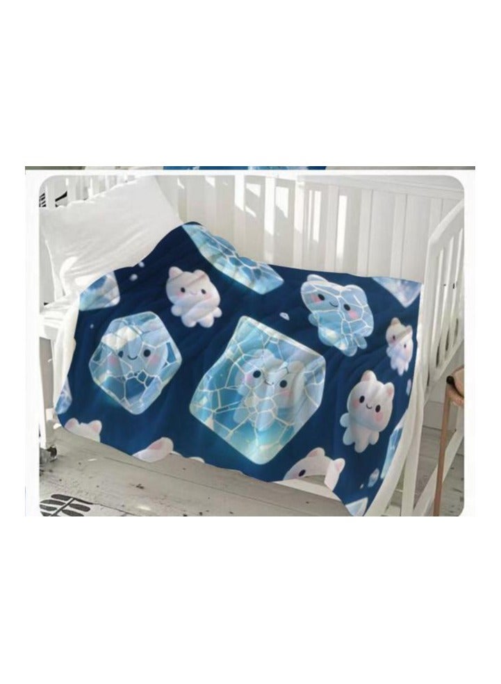 عام بطانية رقيقة من الفانيلا الكرتونية للأطفال أو الطلاب (دافئة ومريحة ومناسبة للنوم والألعاب) 100 سم * 150 سم - 706 - Image 1