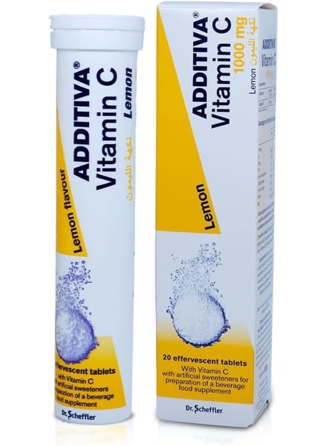 general ADDITIVA Vitamin C 1000 MG Lemon Flavor Effervescent Tablets,20 Tabs - Image 1