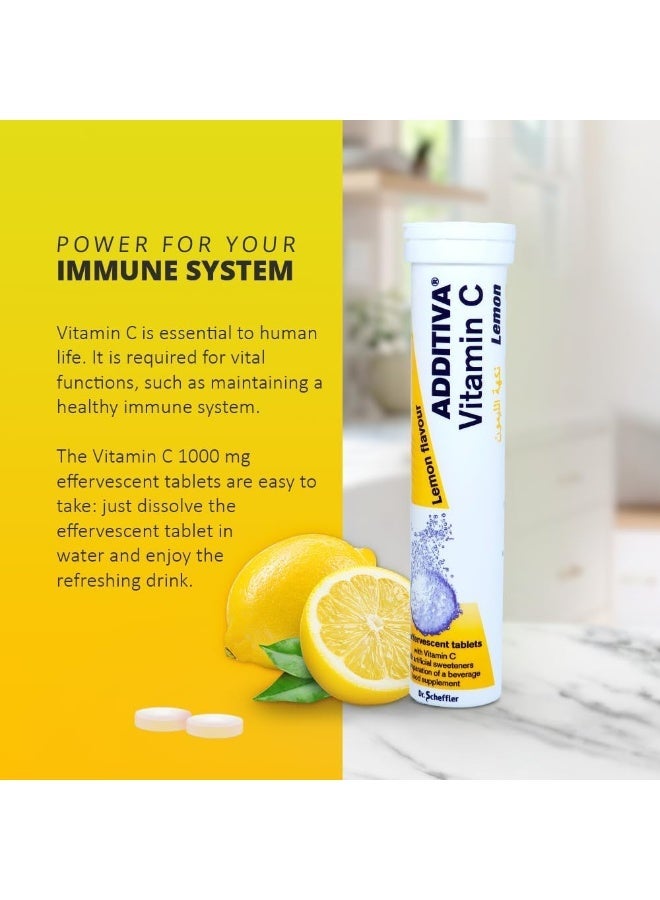 general ADDITIVA Vitamin C 1000 MG Lemon Flavor Effervescent Tablets,20 Tabs - Image 3
