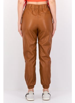 INC Women Regular Fit Plain Jogger Pants, Brown  - Image 3
