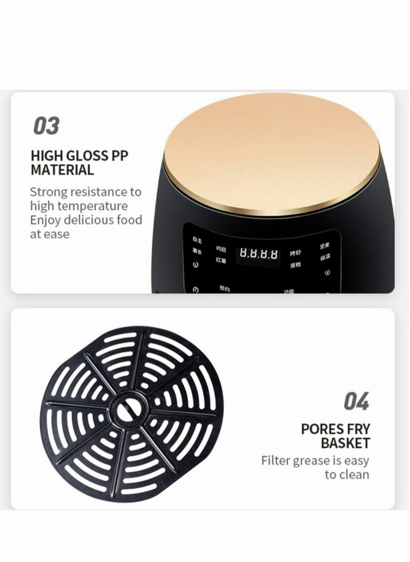 Mi VAZA - 4.5L 1400W Touch Screen Version Air Fryer For Party And Home Black - Image 1