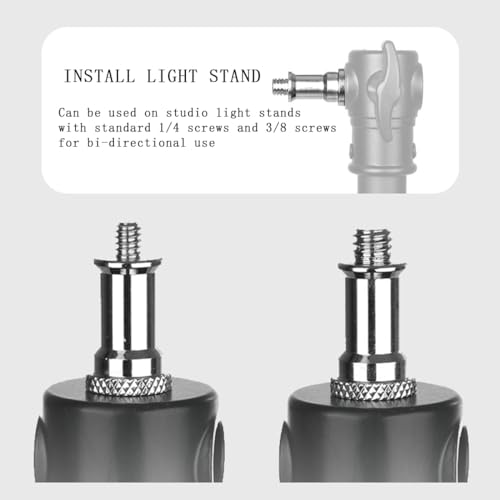 KuuGuu 4 Pieces Standard 1/4 to 3/8 inch Metal Male Convertor Threaded Screw Tripod Adapter Spigot Stud for Flash Holder, Studio Light Stand, Ball Head, Hotshoe/Coldshoe Adapter, Wireless Flash Receiver - Image 4