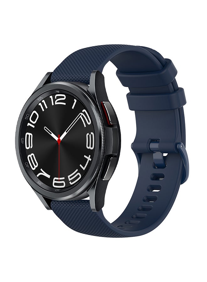 O Ozone 20mm Silicone Bands For Samsung Galaxy Watch 7 6 5 4 FE 40mm 44mm 45mm/Galaxy Watch 6 4 Classic 43mm 47mm 42mm 46mm Strap with Metal Buckle Dark Blue  - Image 1