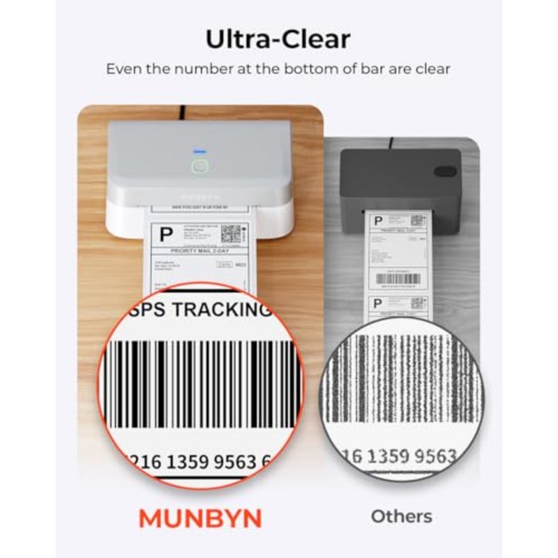 Bluetooth Shipping Label Printer 4x6 Thermal Printer For 403B White Home Office Warehouse Use 102 mm x 152 mm Wireless Direct Thermal Printing - Image 2
