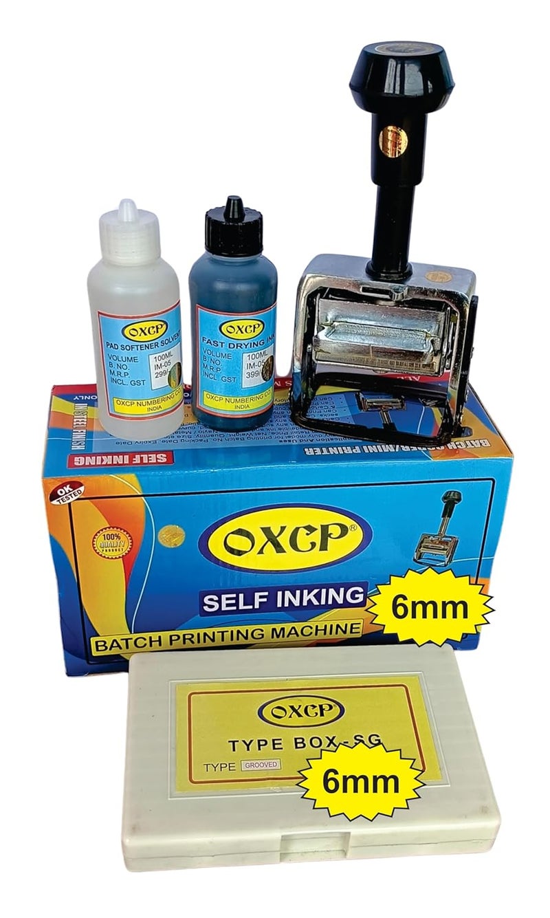 ACGL OXCP (6mm) Heavyduty Hand Batch Coding and Date Printing Machine on Plastic Pouch Bag and Label (X-28) (6MM) - Image 1