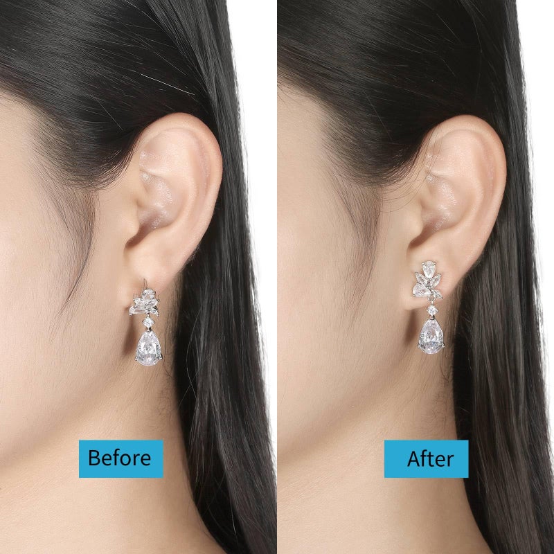 AKRUWELRY Earring Backs for Droopy Ears, AKRUWELRY Rubber Earring Lifter Backings for Heavy Earrings Plastic Earring Backer for Studs Heavy Earring Support Backs for Earlobe Locking Earring Backstop,6pcs Button - Image 5