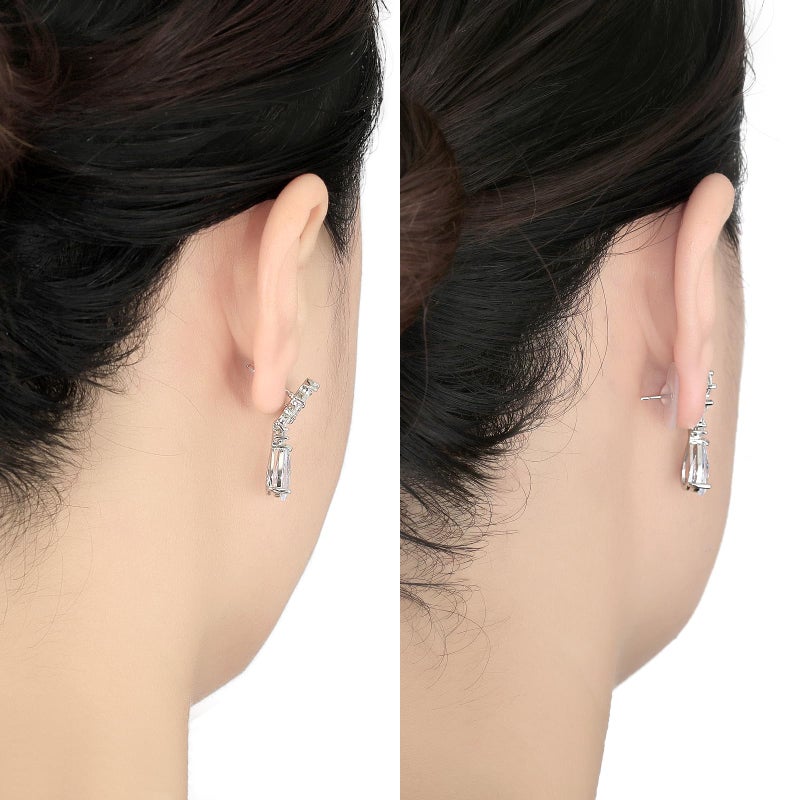 AKRUWELRY Earring Backs for Droopy Ears, AKRUWELRY Rubber Earring Lifter Backings for Heavy Earrings Plastic Earring Backer for Studs Heavy Earring Support Backs for Earlobe Locking Earring Backstop,6pcs Button - Image 4
