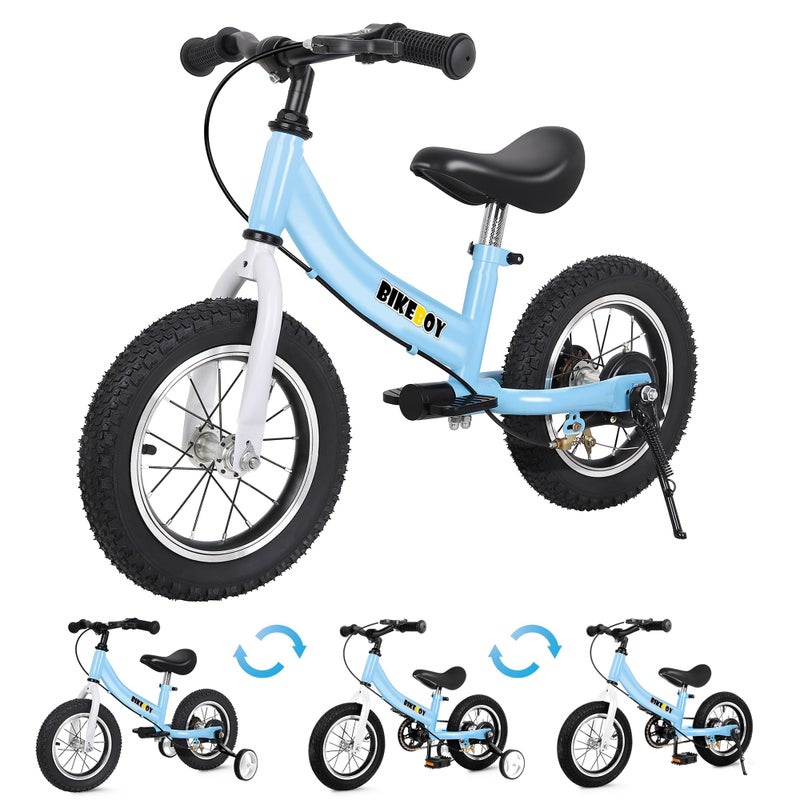 bikeboy Balance Bike 3 in 1,The Dual Use of a Kids Balance Bike and Toddler Bike, for 2 3 4 5 6 7 Years Old -12 14 16 Inches with Training Theory, Brake, Pedal - Image 1