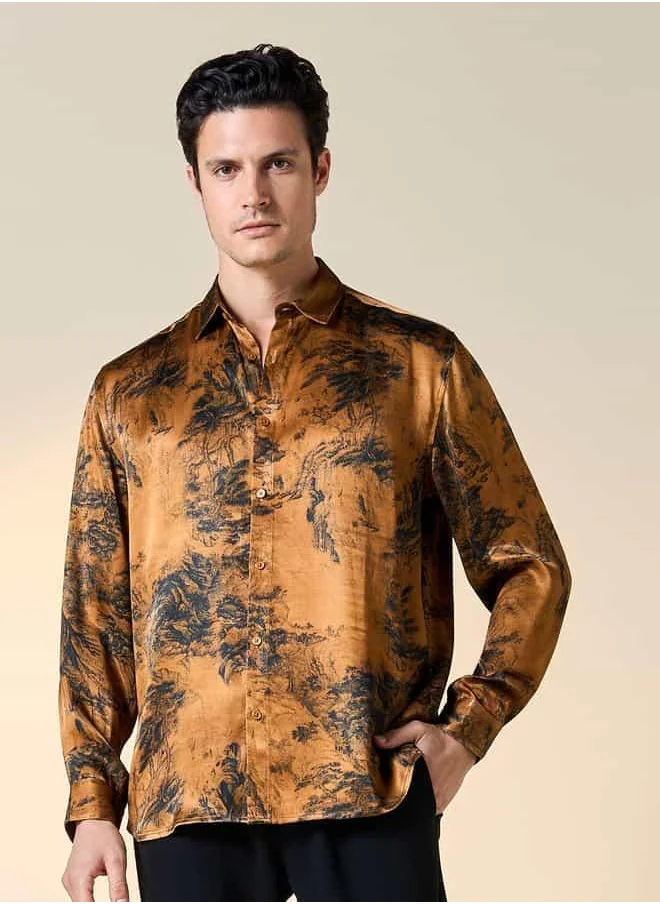 Iconic Iconic All-Over Print Shirt with Long Sleeves