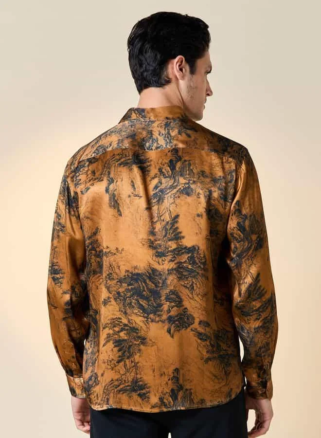 Iconic Iconic All-Over Print Shirt with Long Sleeves