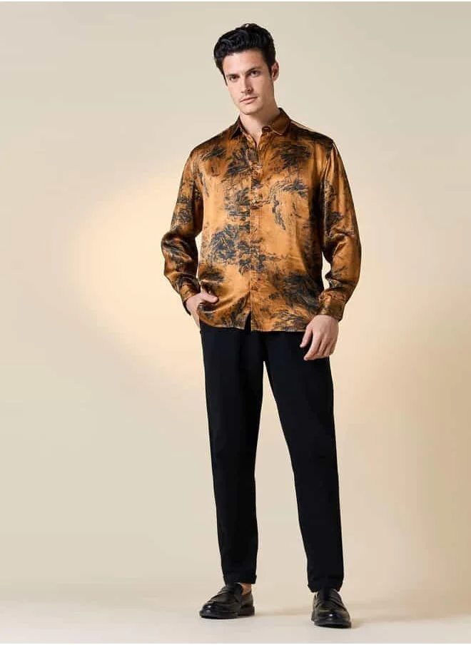 Iconic Iconic All-Over Print Shirt with Long Sleeves