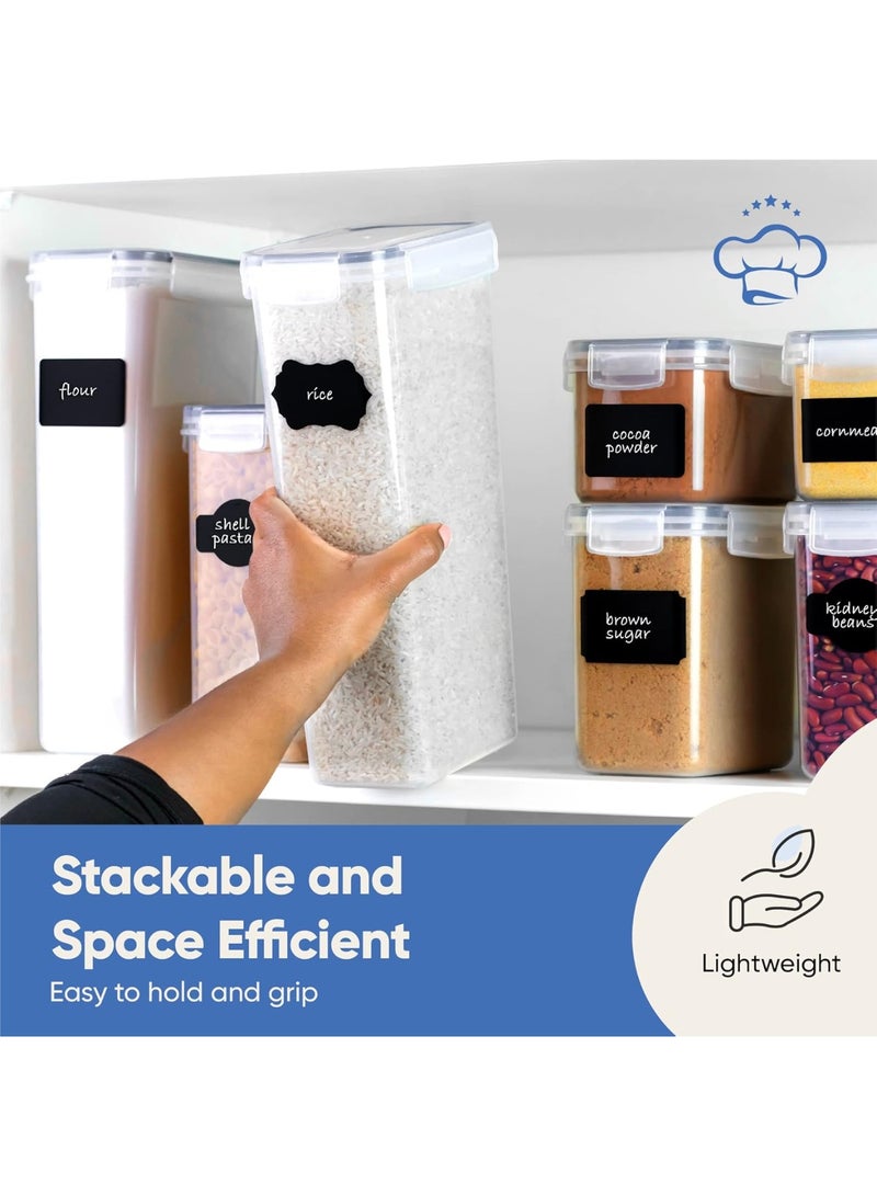 YelaJoy Airtight Food Storage Container Set - 24 Piece, Kitchen & Pantry Organization, BPA-Free, Plastic Canisters with Durable Lids Ideal for Cereal, Flour & Sugar - Labels, Marker & Spoon Set  - Image 5