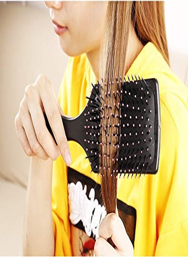 FOK 1 PC Cushion Rectangular Paddle Hair Brush Accessories - Black Color - Image 1