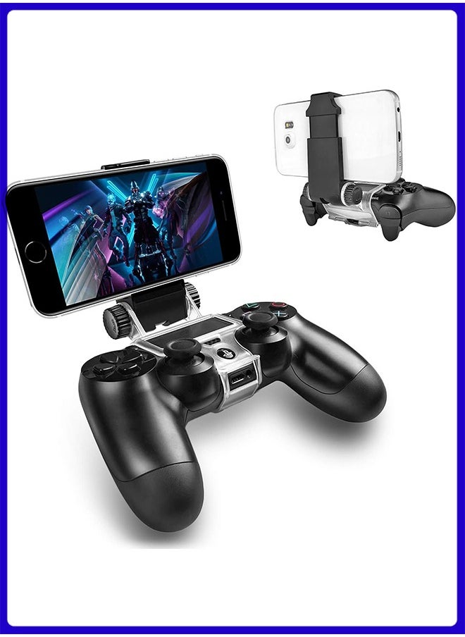 Digipace - PS4 Controller Phone Mount, PS4 Phone Mount Smart Clip for PS4 Dualshock 4 Controller Compatible with iPhone, Android and PS4 Remote Play - Image 1