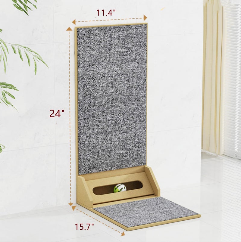 SHENGOCASE 24" Tall L-Shape Cat Carpet Scratcher Cat Scratching Post, Sofa Couch Protector Replaceable Scratching Pad Mat Sisal - Image 4