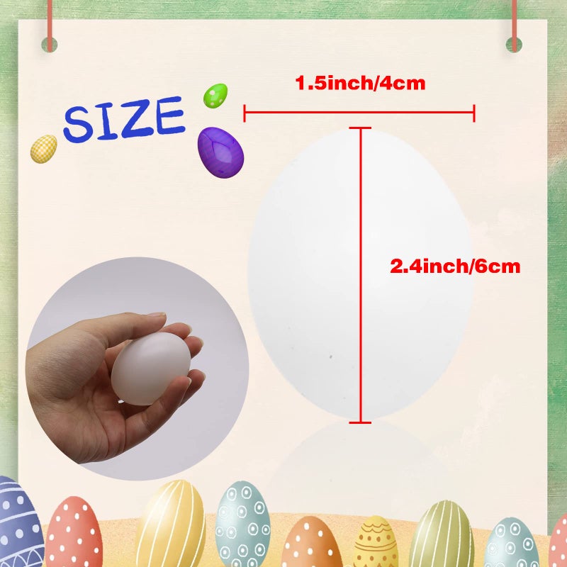 Hamiggaa 30 Pcs Plastic White Fake Eggs,Easter Eggs,Realistic White Eggs,Faux Fake Egg for DIY Crafts,Painting,Party,Home Decor,Kids,Kitchen - Image 2