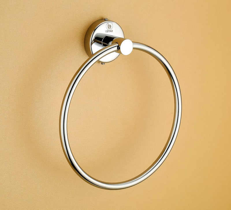 iSTAR iSTAR Stainless Steel 304 Grade Chrome Finished Round Napkin Ring/Towel Ring/Napkin Holder/Towel Hanger/Towel Holder for Bathroom/Kitchen/Wash Basin (Silver)  - Image 1