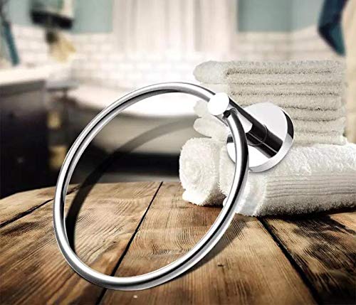 iSTAR iSTAR Stainless Steel 304 Grade Chrome Finished Round Napkin Ring/Towel Ring/Napkin Holder/Towel Hanger/Towel Holder for Bathroom/Kitchen/Wash Basin (Silver)  - Image 2