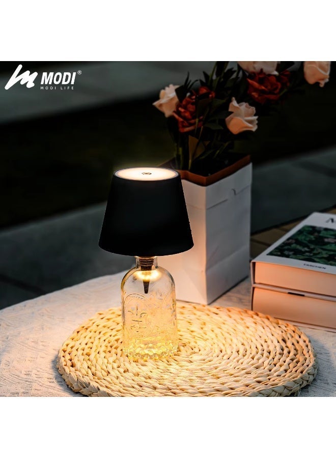 MODI Wireless Touch Control Bottle Table Lamp with 3 Colors & Stepless Dimming, Ideal for Bar, Wine Bottle Decoration & Desk Lighting - Image 2