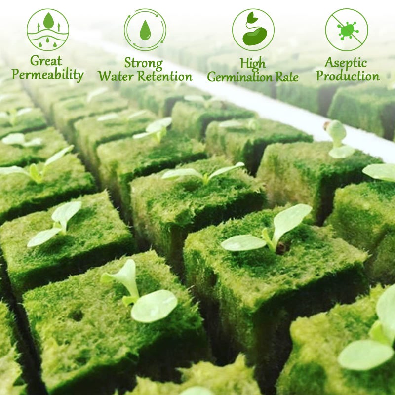 Legigo 2 Inch Rockwool Cubes for Hydroponics Seed Starter, Rock Wool Planting Cubes Hydroponic Garden Grow Plugs for Soilless Cultivation Plants Cutting Germination Clone(2 Sheet, 96 Plugs) - Image 5