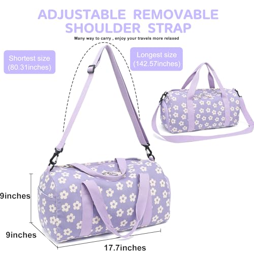 BLUBOON Duffle Bag Girls Kids Cute Gym Bag with Shoes Compartment & Wet Separation Waterproof Sports Overnight Travel Bag - Image 2