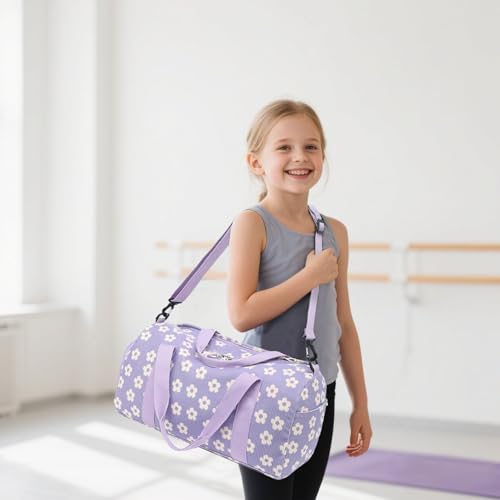 BLUBOON Duffle Bag Girls Kids Cute Gym Bag with Shoes Compartment & Wet Separation Waterproof Sports Overnight Travel Bag - Image 4