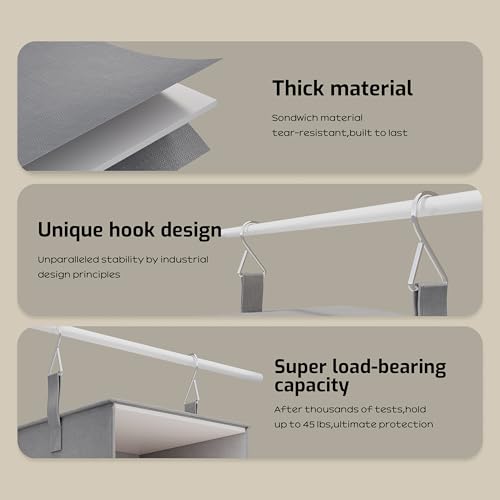 Vailando 6-Tier Hanging Shelves for Closet, Two 3-Shelf Hanging Closet Organizer w/ 4 Side Pockets and 3 Drawers, Combinable for Dorm Wardrobe Organizer and RV Storage and Organization - Image 4