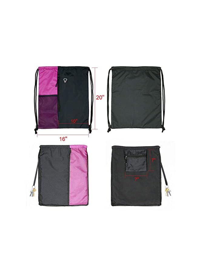 PROMASS Drawstring Sackpack Bag, Gymsack Bag with Pocket Gym Sports Bag Outdoor Exercise Running Swimming Backpack Unisex - Image 3