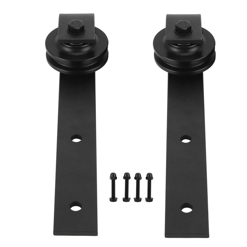 Sliding Barn Door Hardware Kit: Carbon Steel Construction - Silent Smooth Sliding, High Load Capacity for Home Kitchens, Bedrooms, Warehouses & Cloakrooms - Image 1
