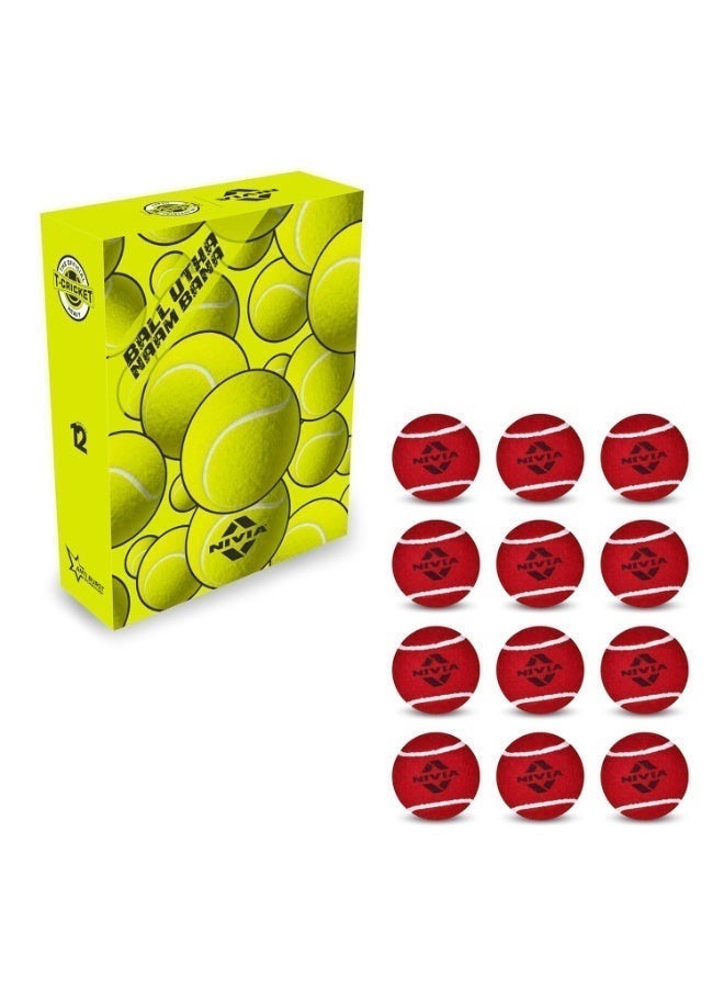 Nivia Heavy Weight Tennis Cricket Ball - Pack of 12 - Image 2